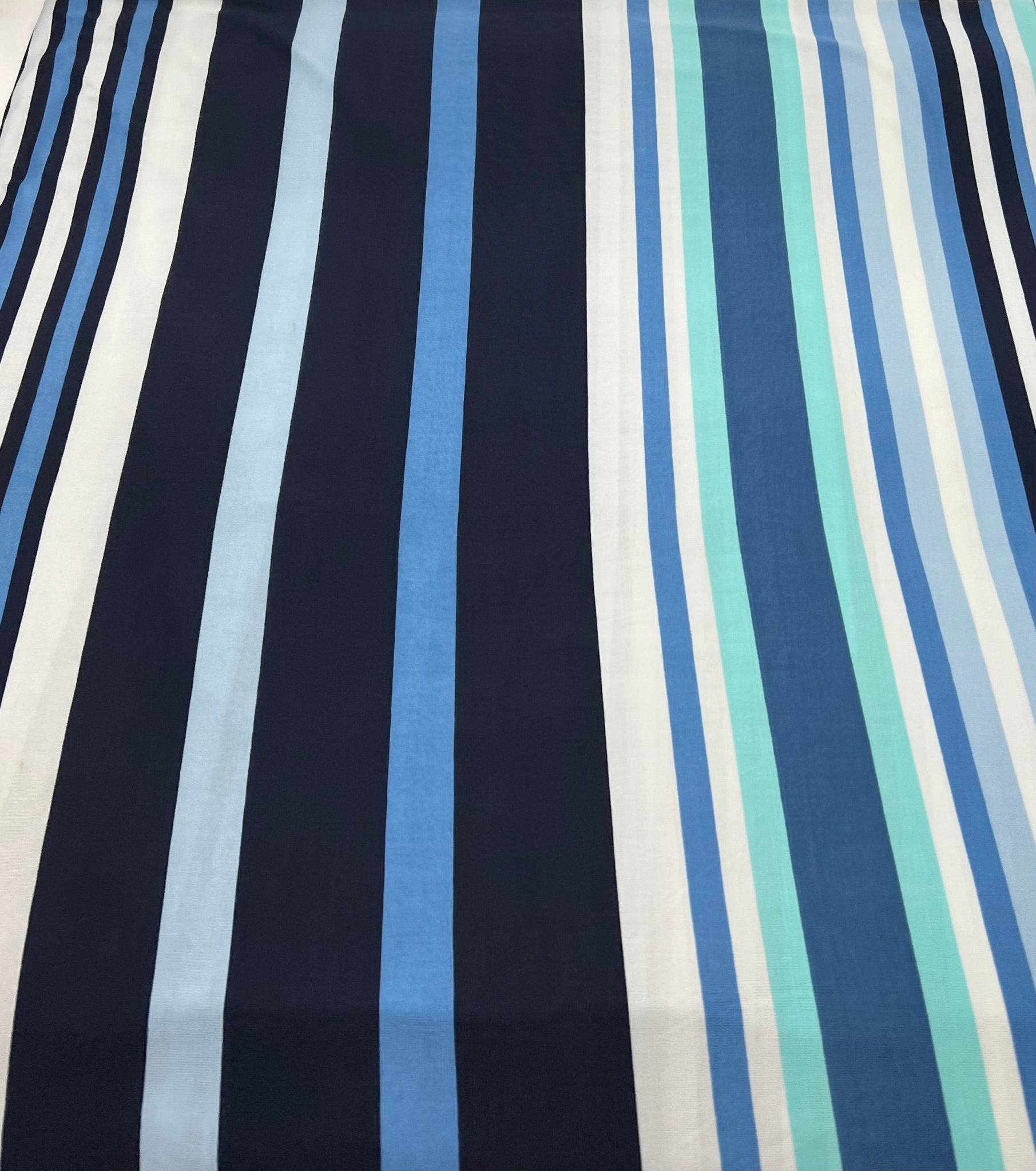 Blue Stripe Print Soft Touch 4 Way Stretch Fabric - T9 Fabrics